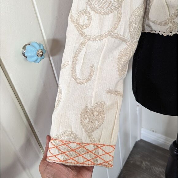 Soft Surroundings XS Cropped Jacket Boho Western Coastal Cowgirl Prairirecore - Picture 12 of 13